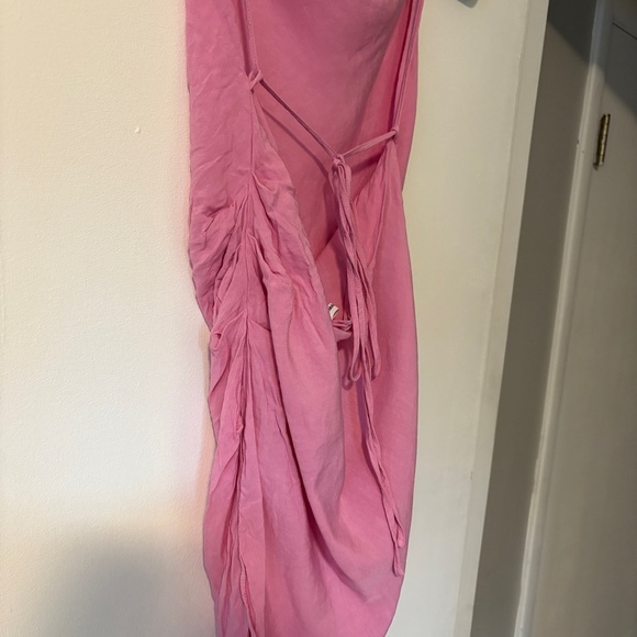 Amanda‎ Uprichard Revolve Janet Dress Size Medium Pink linen Blend Sleeveless - Picture 5 of 8